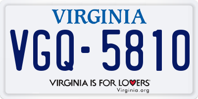 VA license plate VGQ5810