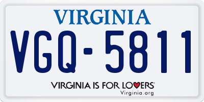 VA license plate VGQ5811