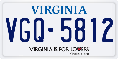 VA license plate VGQ5812