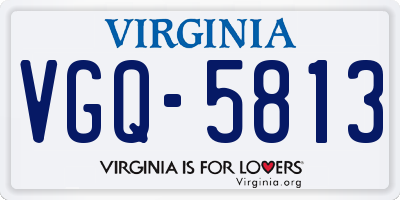 VA license plate VGQ5813