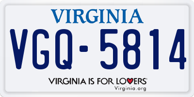 VA license plate VGQ5814