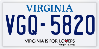 VA license plate VGQ5820