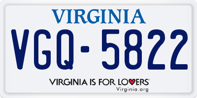 VA license plate VGQ5822