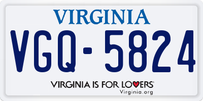 VA license plate VGQ5824