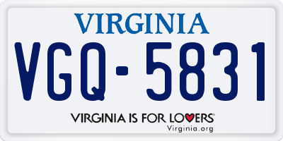 VA license plate VGQ5831