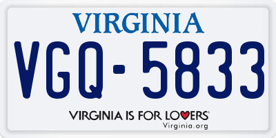 VA license plate VGQ5833