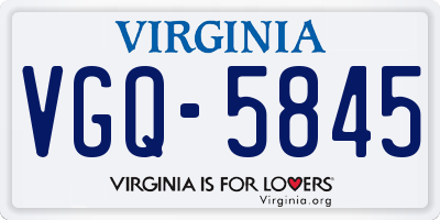 VA license plate VGQ5845