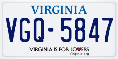 VA license plate VGQ5847