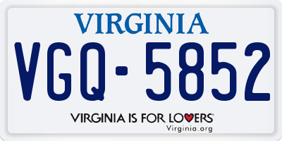 VA license plate VGQ5852