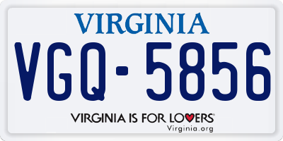 VA license plate VGQ5856