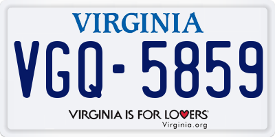 VA license plate VGQ5859