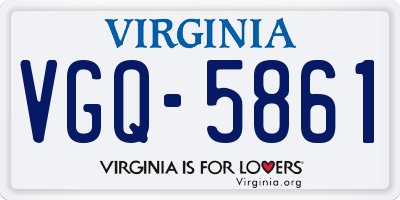 VA license plate VGQ5861