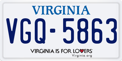 VA license plate VGQ5863