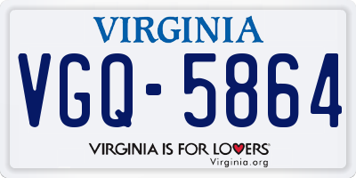 VA license plate VGQ5864