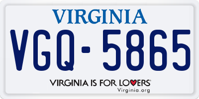VA license plate VGQ5865