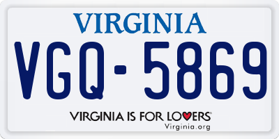 VA license plate VGQ5869