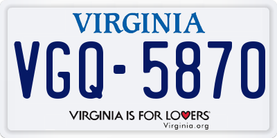 VA license plate VGQ5870