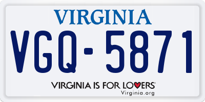 VA license plate VGQ5871