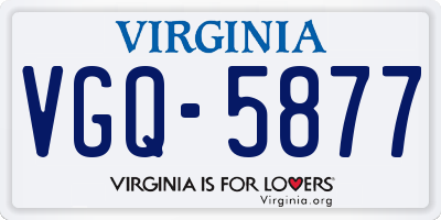 VA license plate VGQ5877