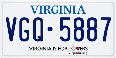 VA license plate VGQ5887
