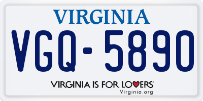VA license plate VGQ5890