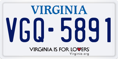 VA license plate VGQ5891