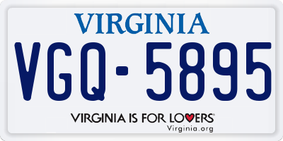 VA license plate VGQ5895