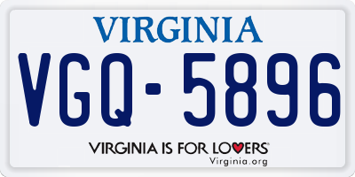 VA license plate VGQ5896
