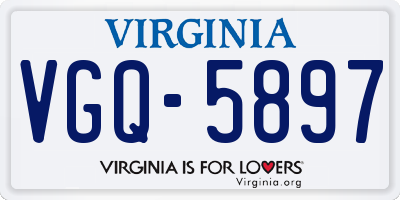 VA license plate VGQ5897