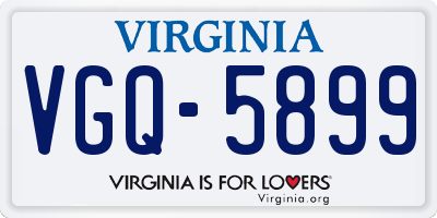VA license plate VGQ5899