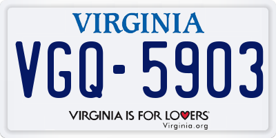 VA license plate VGQ5903