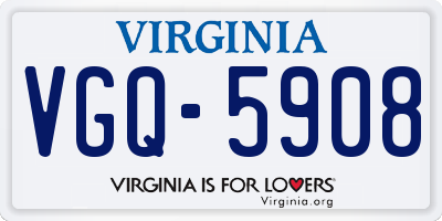 VA license plate VGQ5908