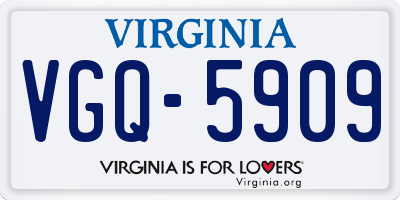VA license plate VGQ5909