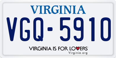 VA license plate VGQ5910
