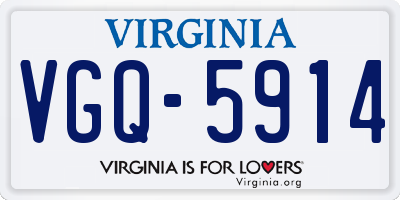VA license plate VGQ5914