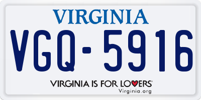 VA license plate VGQ5916