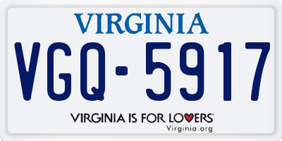 VA license plate VGQ5917