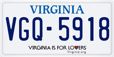 VA license plate VGQ5918