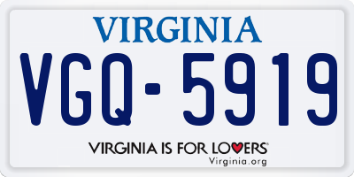 VA license plate VGQ5919