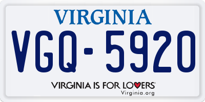VA license plate VGQ5920