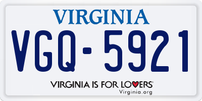 VA license plate VGQ5921