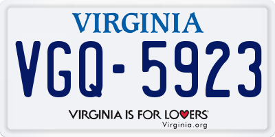 VA license plate VGQ5923