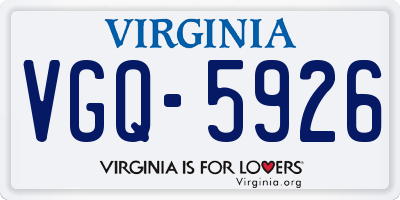 VA license plate VGQ5926
