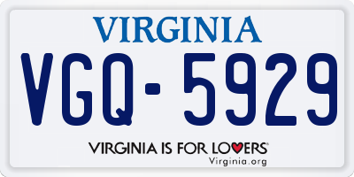VA license plate VGQ5929