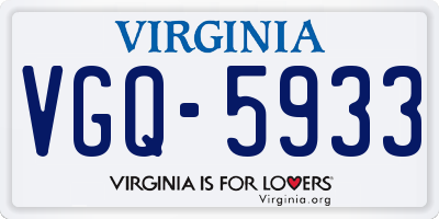 VA license plate VGQ5933