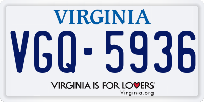 VA license plate VGQ5936