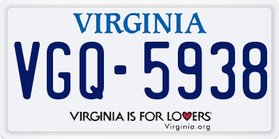 VA license plate VGQ5938