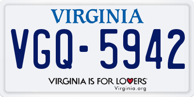 VA license plate VGQ5942