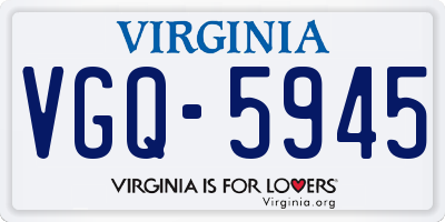 VA license plate VGQ5945