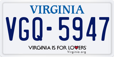 VA license plate VGQ5947